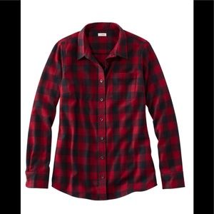 LL Bean Scotch Plaid Flannel Shirt - Slightly Fitted